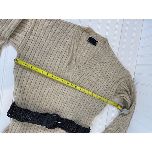 ASOS DESIGN Tall Knitted Maxi Sweater Dress with V-Neck in Oatmeal Size 4 - Picture 7 of 9